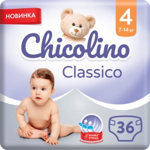 Одноразові підгузки Chicolino Розмір 4 MEDIUM Classico (7-14 кг), 36 шт. (Ch0805N)