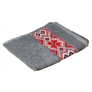 Рушник для обличчя GM Textile махровий сірий Єдність 50х90