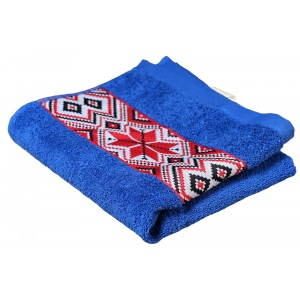 Рушник для обличчя GM Textile махровий синій Єдність 50х90