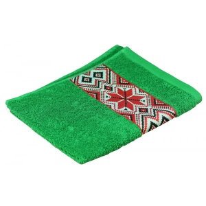 Рушник для обличчя GM Textile махровий зелений Єдність 50х90