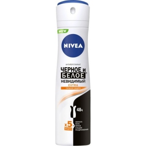 Дезодорант аерозольний NIVEA антіперсп Чорне і біле Невидимий Extra 150мл
