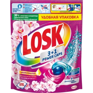 Капсули для прання Losk тріо-капсули Ефірні масла та аромат Малазійська квітка 26шт