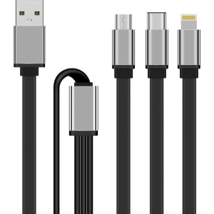Кабель синхронізації даних Gelius Pro Squid GP-UC102 3in1 (MicroUSB/Lightning/Type-C) Black