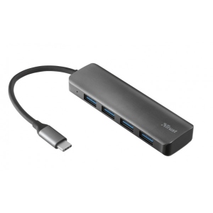 Хаб USB Trust Halyx 4-Port USB-A 3.2 Grey (24947)