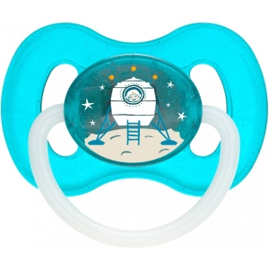 Кругла пустушка Canpol babies space латексна 0-6 міс. синя, 1 шт. (23/221_blu)