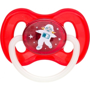 Кругла пустушка Canpol babies space латексна 0-6 міс. червона, 1 шт. (23/221_red)