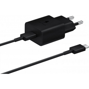 Мережевий зарядний пристрій Samsung 15W Power Adapter with Type-C to Type-C cable Black (EP-T1510XBEGRU)