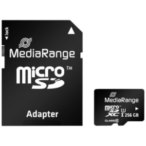 Карта пам'яті MediaRange microSDXC 256GB UHS-1 Class 10 + SD adapter (MR946)