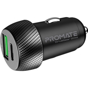 Автомобільний зарядний пристрій Promate Drivegear-20w Black