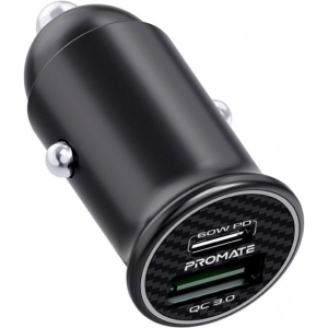 Автомобільний зарядний пристрій Promate Bullet-pd60 Black