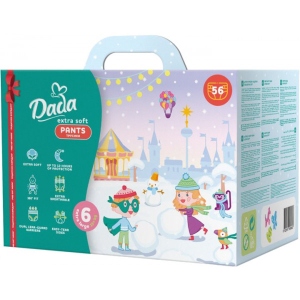 Одноразові підгузки-трусики Dada Набір Extra Soft Розмір 6 (15+кг), 56 шт.(28*2) + серветки вологі з клапаном, 72 шт. (4820174980894)