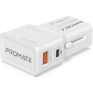 Мережевий зарядний пристрій Promate Triplug-pd20 White
