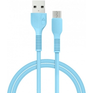 Кабель синхронізації даних ACCLAB USB to Micro USB 1,2m  Blue (AL-CBCOLOR-M1BL)