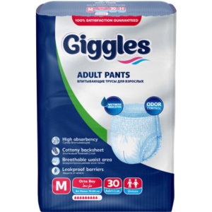 Одноразові підгузки-трусики Giggles для дорослих Medium 70-120 см, 30 шт. (4878) в каталозі
