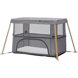 Манеж-ліжко Kinderkraft Movi Grey Wooden (KCMOVI00WOD0000)
