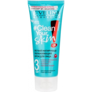 Крем для обличчя EVELINE Clean Your Skin Легкий матуюче-зволожуючий 75 мл (5901761994087) продаж