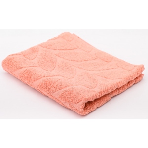 Рушник для обличчя GM Textile рожевий листочок махровий 50х90