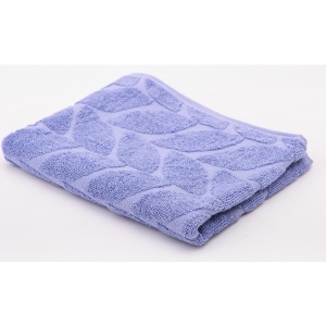 Рушник для обличчя GM Textile блакитний листочок махровий 50х90