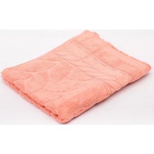 Рушник банний GM Textile рожевий листочок махровий 70х140