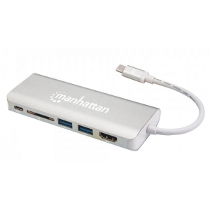 Хаб USB Intracom USB3.1 Type-C HDMI/USB 3.0x2/RJ45/SD/PD 60W (152075) ціни