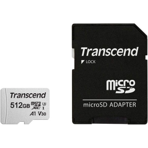 Карта пам'яті Transcend microSDXC 300S 512GB UHS-I U3 + ad (TS512GUSD300S-A)