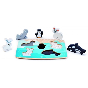 Пазли дерев'яні (3-4 роки) Hape Полярні звірята (E1620)