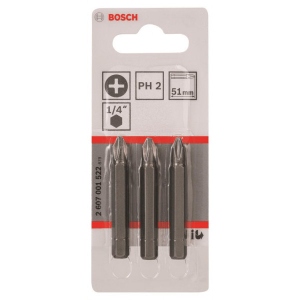 Біта для викрутки Bosch Extra-Hart PH2 51 мм 3 шт. (2.607.001.522)