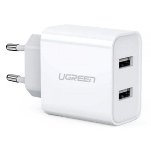 Мережевий зарядний пристрій UGREEN CD104 2xUSB 15W/3.1A max White (50877)