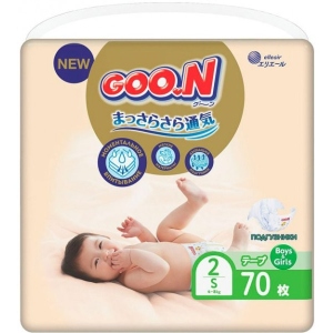 Одноразові підгузки Goo.N Premium Soft на липучках Розмір 2(S) (4-8 кг), 70 шт. (863223)