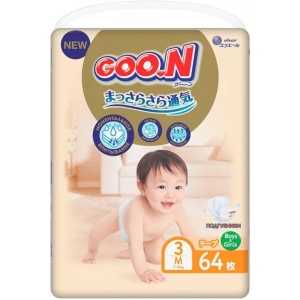 Одноразові підгузки Goo.N Premium Soft на липучках Розмір 3(M) (7-12 кг), 64 шт. (863224)