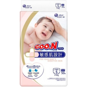 Одноразові підгузки Goo.N Plus на липучках Розмір S (4-8 кг), 50 шт. (843334)