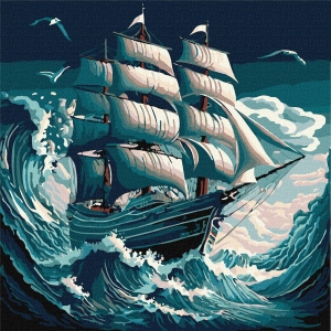 Картина за номерами Ideyka "Шторм на морі" 40x40см (KHO2775)