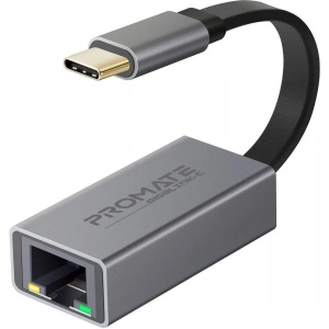 Перехідник USB Type-C - RJ-45 Promate USB Type-C/RJ45 (gigaLink-c.grey)