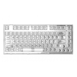Клавіатура бездротова ігрова FL ESPORTS Q75 SAM White Transparent Body Light Ice Kailh MX Cool Mint Three-Mode (Q75SAM-2170)