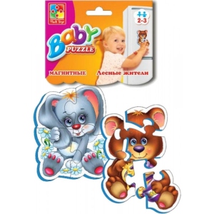 Пазли магнітні (до 2 років) Vladi Toys Лісові мешканці (рус) (VT3208-03)