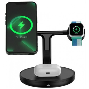 Зарядний пристрій Baseus Swan 3-in-1 Wireless Magnetic Charging Bracket 20W Black (WXTE000101)