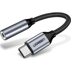 Кабель синхронізації даних UGREEN AV142 Type-C M - 3.5 mm F Audio Adapter 1см Gray (30632)
