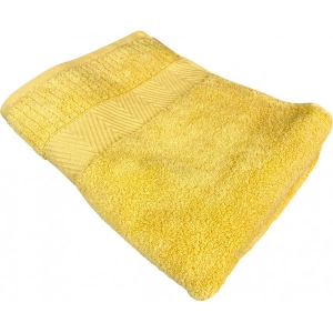 Рушник банний GM Textile жовтий махровий зеро твіст з бордюром 70х140