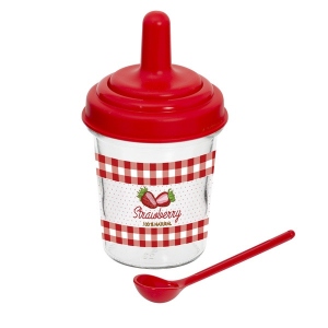 Ємність для сипучих Herevin Jam Strawberry 0.32 л + ложка (131510-002)