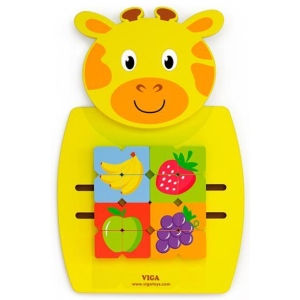 Бізіборд-дошка Viga Toys Жираф із фруктами (50680FSC)