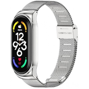 Ремінець для фітнес-браслету BeCover Metal for Xiaomi Mi Smart Band 7 Silver (707494)