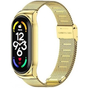 Ремінець для фітнес-браслету BeCover Metal for Xiaomi Mi Smart Band 7 Gold (707495)