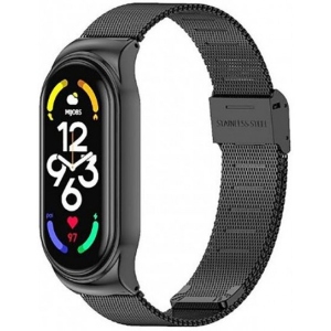 Ремінець для фітнес-браслету BeCover Metal for Xiaomi Mi Smart Band 7 Black (707493)