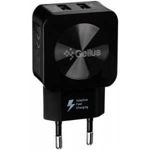 Мережевий зарядний пристрій Gelius Ultra Prime GU-HC02 2USB 2.1A Black+Cable Lightning (91047) купити в Києві