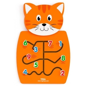 Бізіборд-дошка Viga Toys Котик із цифрами (50676FSC)