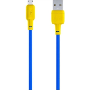 Кабель синхронізації даних Gelius Full Silicon GP-UCN001M MicroUSB Yellow/Blue (90467)