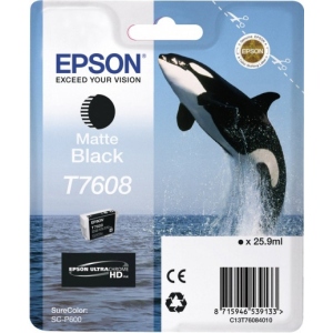 Картридж для струменевих принтерів/БФП Epson для SC-P600 T760 SC-P600 Matte Black (C13T76084010)