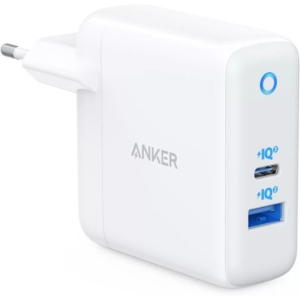 Мережевий зарядний пристрій Anker PowerPort PD+ 2 – 20W 1xPD & 15W 1xUSB White (A2636G21)