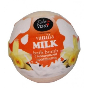 Бомба для ванни Dolce Vero Vanilla Milk с протеинами молока 75 г Оранжевая (4820091146397)
