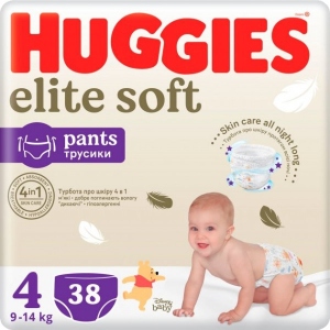 Одноразові підгузки-трусики Huggies Elite Soft Pants Розмір 4 (9-14кг), 38 шт. (5029053549323)